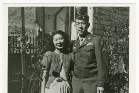 Couple posing outside (ddr-densho-1007-251)