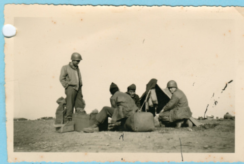 Group of soldiers near tent (ddr-densho-368-265)