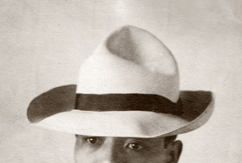 Mataichi Ozeki in hat (ddr-ajah-6-776)