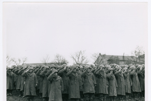 2nd Battalion of the 442nd saluting (ddr-densho-1007-346)