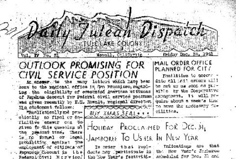 Tulean Dispatch Vol. IV No. 31 (December 18, 1942) (ddr-densho-65-346)