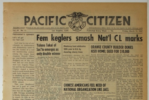 Pacific Citizen, Vol. 44, No. 11 (March 15, 1957) (ddr-pc-29-11)