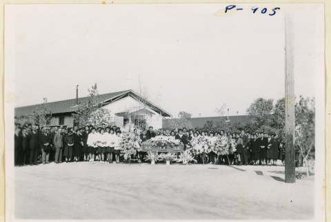Mourners at Mrs. Akiyama's funeral (ddr-densho-37-1834)