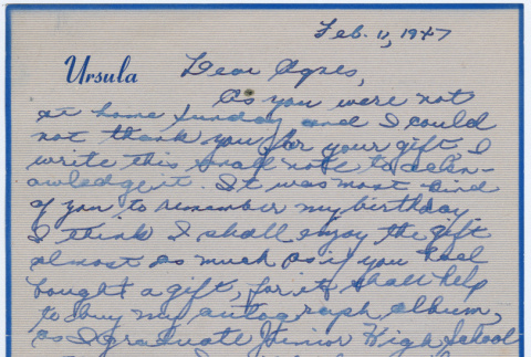 Letter from Ursula to Agnes Rockrise (ddr-densho-335-362)