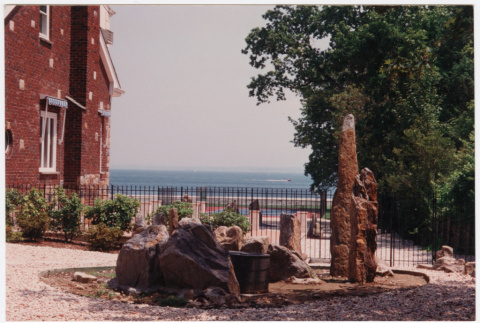 Rock landscaping and fence (ddr-densho-377-1866)