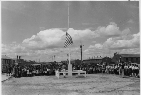 Elementary school flagpole dedication (ddr-densho-37-718)