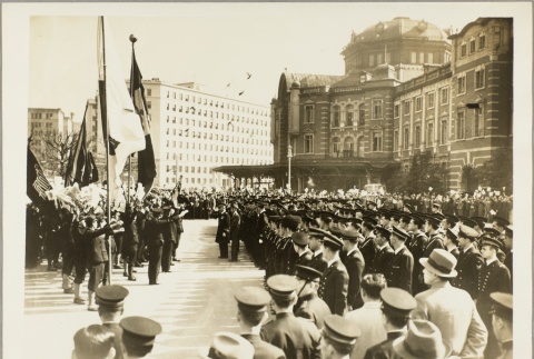 Japanese and Italian naval personnel at a public ceremony (ddr-njpa-13-723)