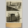 Photos of a building and a man opening file drawers (ddr-njpa-13-1572)