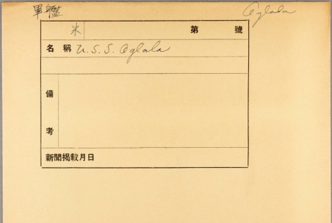 Envelope of USS Oglala photographs (ddr-njpa-13-111)