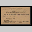Correspondence postal card, DSS form no. 352, George Hideo Nakamura (ddr-csujad-55-2435)