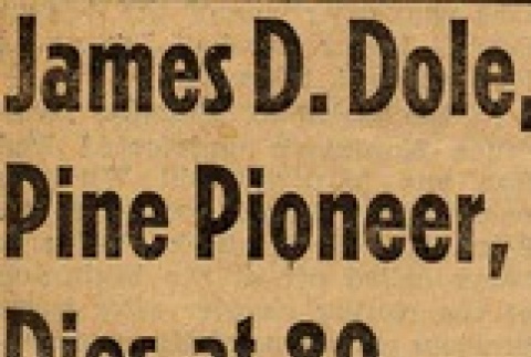 Obituary for James Drummond Dole (ddr-njpa-2-235)