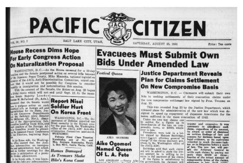 The Pacific Citizen, Vol. 33 No. 7 (August 25, 1951) (ddr-pc-23-34)