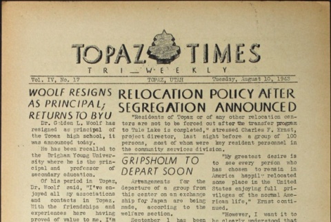Topaz Times Vol. IV No. 17 (August 10, 1943) (ddr-densho-142-197)