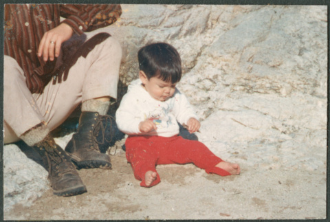 Baby on beach (ddr-densho-523-406)
