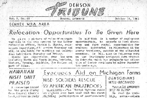 Denson Tribune Vol. I No. 67 (October 19, 1943) (ddr-densho-144-108)