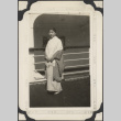 Shizuko Tokutaka on the deck of a ship (ddr-densho-432-148)