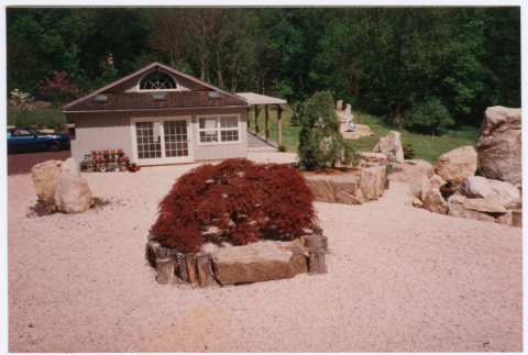 Pool house with landscaping (ddr-densho-377-2634)