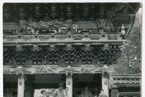 Mitsuye Yabe and Tour Group Posing in Front of Building (ddr-ohs-1-135)