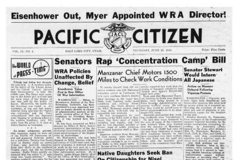 The Pacific Citizen, Vol. 15 No. 4 (June 25, 1942) (ddr-pc-14-7)