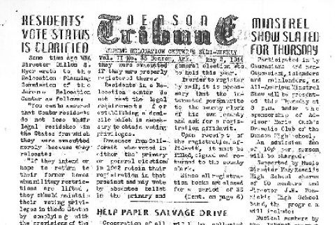 Denson Tribune Vol. II No. 35 (May 2, 1944) (ddr-densho-144-166)