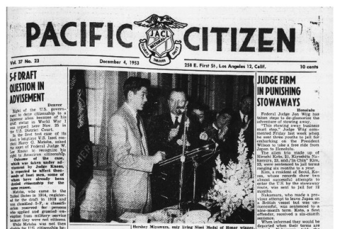 The Pacific Citizen, Vol. 37 No. 23 (December 4, 1953) (ddr-pc-25-49)