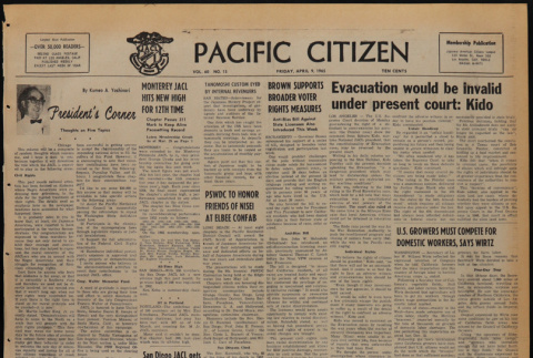 Pacific Citizen, Vol. 60, No. 15 (April 9, 1965) (ddr-pc-37-15)