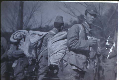 Soldiers with backpacks (ddr-densho-1007-693)