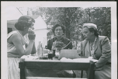 Three women sitting at a table (ddr-densho-293-156)