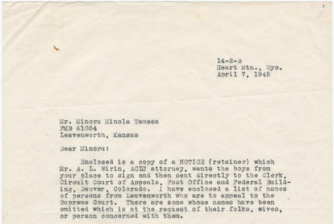 Letter from Uhachi Tamesa to Min Tamesa (ddr-densho-333-25)