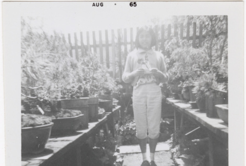 Girl standing in garden (ddr-densho-426-51)