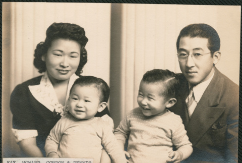 Couple with two toddler (ddr-densho-522-684)