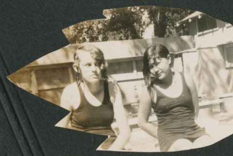 two girls at a pool (ddr-densho-378-556)