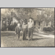 David, Chester Jr. and Gerald Sakura standing on lawn (ddr-densho-523-170)