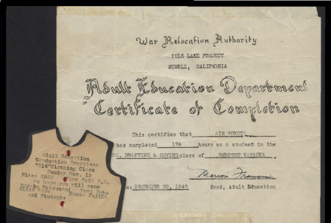 Adult Education Department certificate of completion (ddr-csujad-55-214)