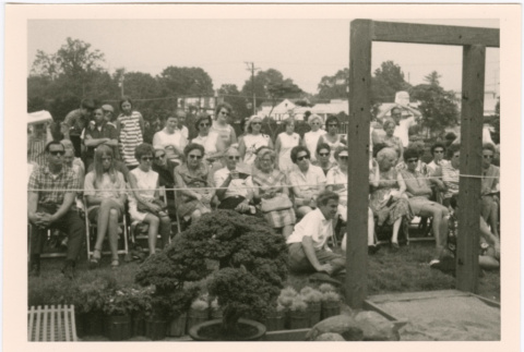 A crowd at Hill Nursery for a Japanese Garden demonstration (ddr-densho-377-329)