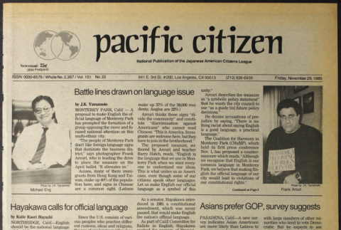 Pacific Citizen, Vol. 101 No. 22 (November 29, 1985) (ddr-pc-57-47)