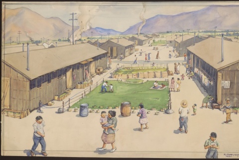 Painting of spring in Manzanar (ddr-manz-2-16)