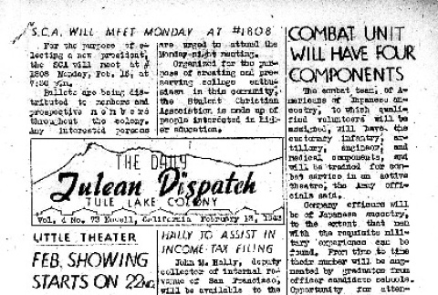 Tulean Dispatch Vol. 4 No. 73 (February 13, 1943) (ddr-densho-65-349)