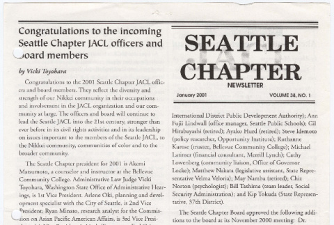 Seattle Chapter, JACL Reporter, Vol. 38, No. 1, January 2001 (ddr-sjacl-1-485)
