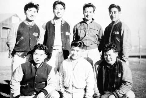 Young Nisei men in a concentration camp (ddr-densho-5-12)