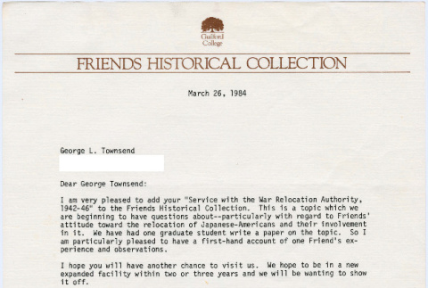 Guilford College Historical Collection letter (ddr-densho-408-17)