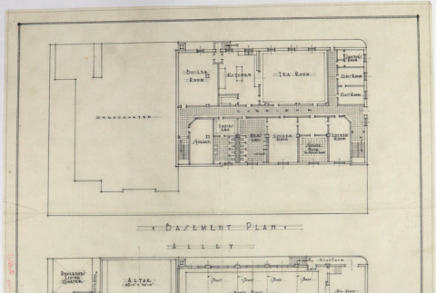 Proposed Seattle Buddhist Kaido & Kaikan main floor and basement (ddr-densho-430-138)