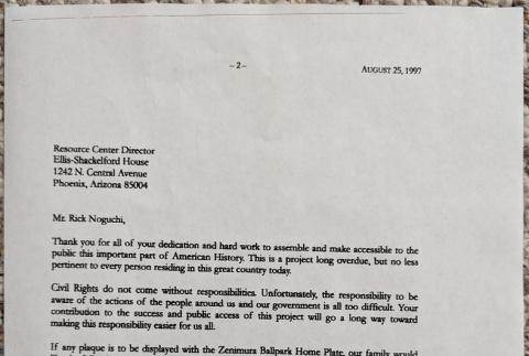 Letter to Rick Noguchi from Stephen Hall (ddr-densho-553-7)