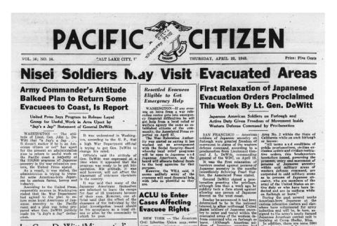 The Pacific Citizen, Vol. 16 No. 16 (April 22, 1943) (ddr-pc-15-16)