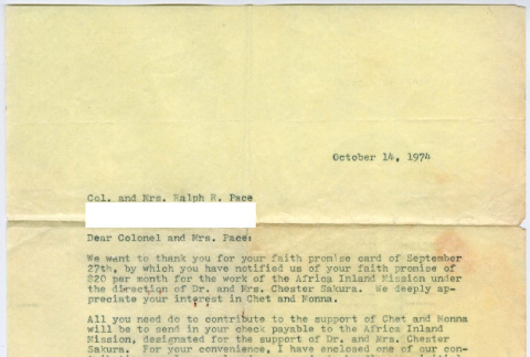 Letter from Geraldine E. Vincent to Col and Mrs. Ralph R. Pace (ddr-densho-523-679)