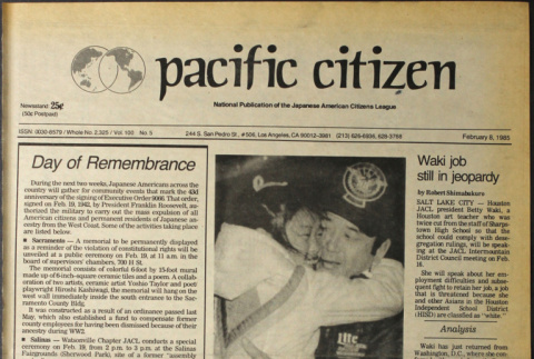 Pacific Citizen, Vol. 100 No. 5 (February 8, 1985) (ddr-pc-57-5)