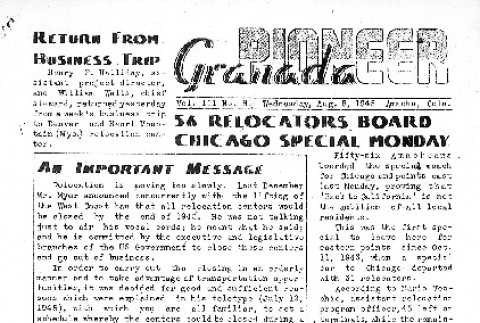 Granada Pioneer Vol. III No. 81 (August 8, 1945) (ddr-densho-147-290)