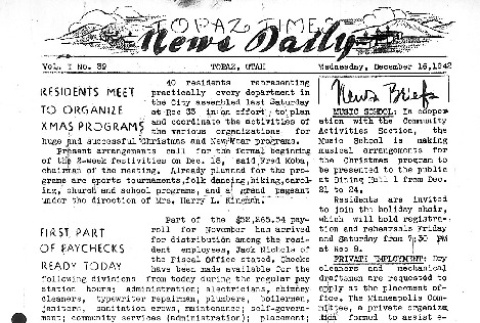 Topaz Times Vol. I No. 39 (December 16, 1942) (ddr-densho-142-49)