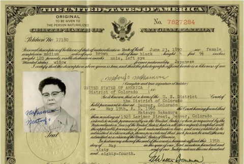 Issei's naturalization certificate (ddr-densho-179-247)