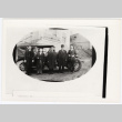 Five men stand outside the Seattle Betsuin Buddhist Temple (ddr-sbbt-6-1)